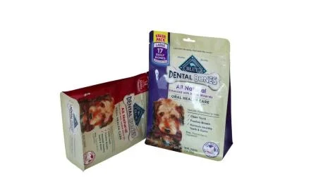 Envasado de comida para perros con bolsa de sellado de fuelle lateral de plástico para mascotas