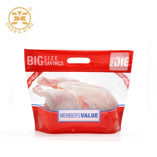 Bolsa de Mylar con cierre de cremallera Doypack de plástico portátil de 3 kg con impresión personalizada para pollo asado Pollo Asado