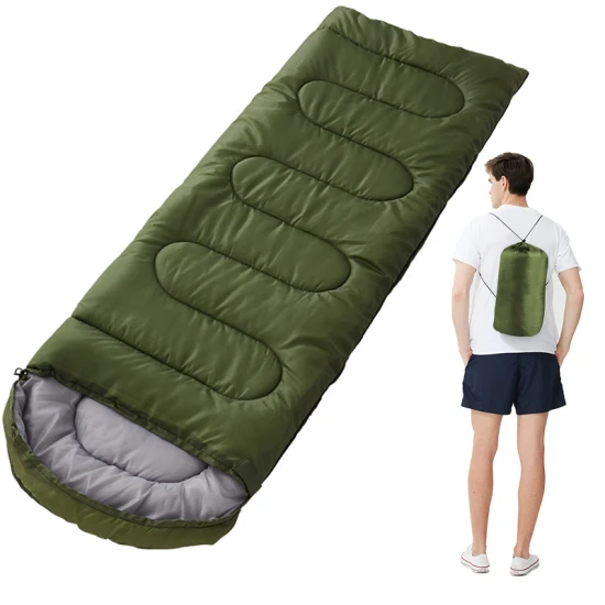 Saco de dormir de sobre de stock para acampar al aire libre Saco de dormir de algodón hueco para adultos